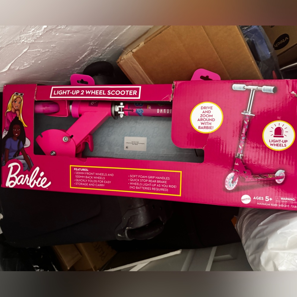 Barbie Pink Light-Up 2-Wheel Scooter